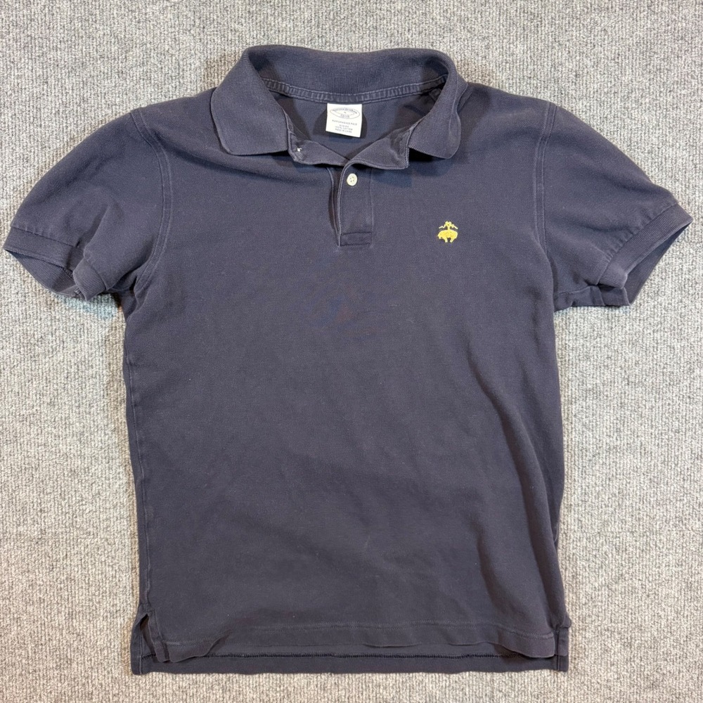 Brooks Brothers 1818 Performance Polo Shirt Mens Small Slim Fit Navy Blue Cotton